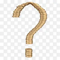 金色立体符号特大金币问号图片素