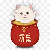 钱袋里的猫咪