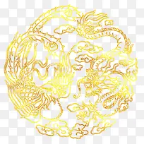 中国风传统凤凰烫金花纹免抠图