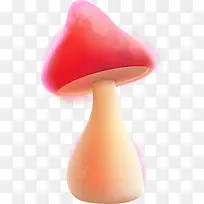 红色水彩蘑菇