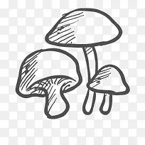 卡通手绘黑色的蘑菇