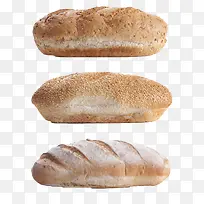 三个不一样的法式面包实物