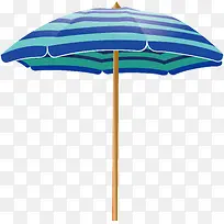 夏天休闲蓝色遮阳伞卡通矢量素材