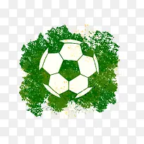 手绘创意绿色足球免抠图