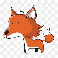 手绘橙色的小狐狸