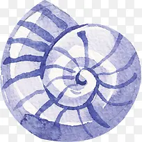 蓝紫色手绘海螺