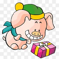 小猪和礼盒