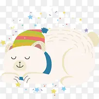 趴着睡觉的大白熊