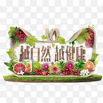 彩色越自然越健康双十一logo