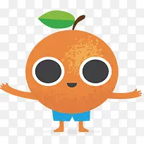 卡通橘子水果表情