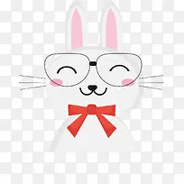 矢量图戴眼镜的小兔子