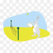打网球的兔子