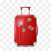 精美红色行李箱矢量素材