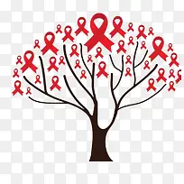 2018世界艾滋病宣传树枝手绘元素