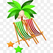 夏日手绘椰子树椅子