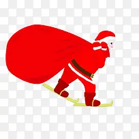 背包滑行的圣诞老人