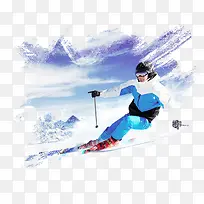 立体冬季滑雪运动PNG