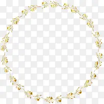 圆形花卉底纹法式边框PNG图片