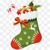 绿色圣诞节礼物袜