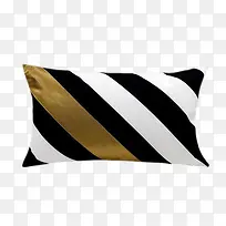 白色黑色金色倾斜条纹抱枕
