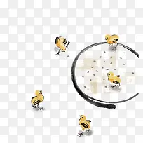 矢量小鸡啄米