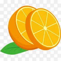 矢量图切成圆柱形的橙子
