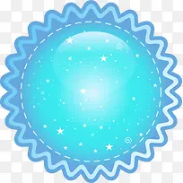 蓝色星星圆圈图案