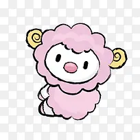 粉色可爱卡通小羊