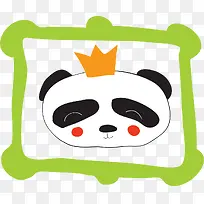 戴着皇冠的卡通熊猫