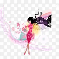 美女飘逸的长发