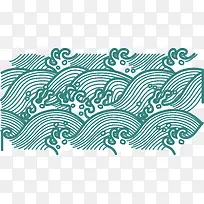 浪花矢量古典水纹