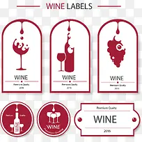 紫红色黑加仑葡萄酒标签矢量图