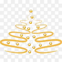 金色曲线圣诞树