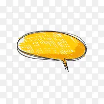 亮黄色的圆形对话框免抠素材