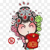 彩色中国风装饰京剧设计图
