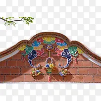 中国民族特色造型彩色浮雕墙檐