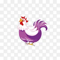 一只紫色毛发的鸡