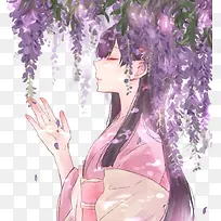 紫藤花少女