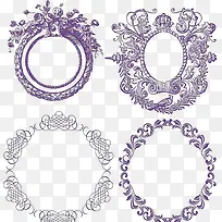 紫色圆形古典圆形边框