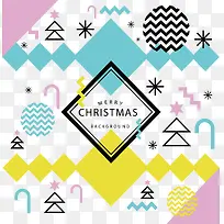 彩色几何图形花纹圣诞海报