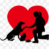 红色爱心关爱动物
