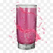 矢量粉色饮料玻璃杯效果