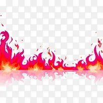 玫红色卡通燃烧的火焰效果元素