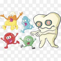 细菌蛀牙插画