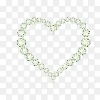 浅绿色钻石镂空心形