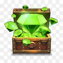 绿色钻石宝箱素材