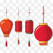 中古风节日大红灯笼