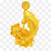 伊饰缘莲花金鲤鱼吊坠