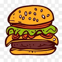 美味汉堡包餐饮行业西餐美食图标