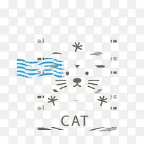 矢量图猫咪标签